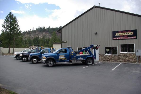 Welcome's Auto Body & Towing offers local and long distance towing to all of South Shore, CA and Minden, NV areas since 1979.