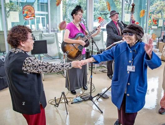 Sylvia and the Silvertones get seniors dancing on their feet at the Center for Elders' Independence in Oakland in November 2015.