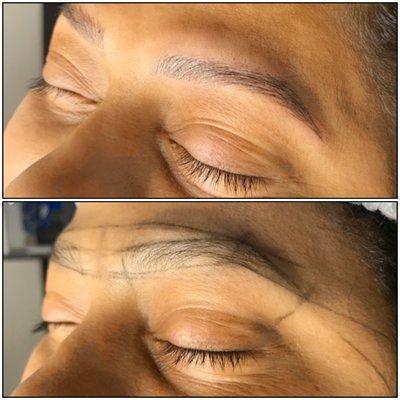 Microblading hair strokes for a natural look