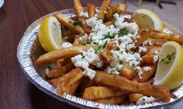 Akropolis Fries with Feta cheese