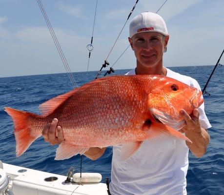 Red snapper caught while fishing with Keen Eye Charters