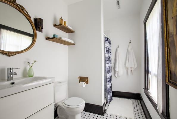 Bathrooms with modern rain-showers and animal friendly toiletries.