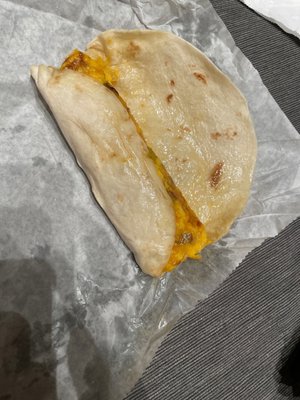 Sausage, egg and cheese burrito