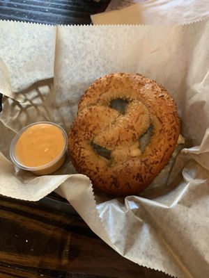 Jalapeño cheese, stuffed pretzel