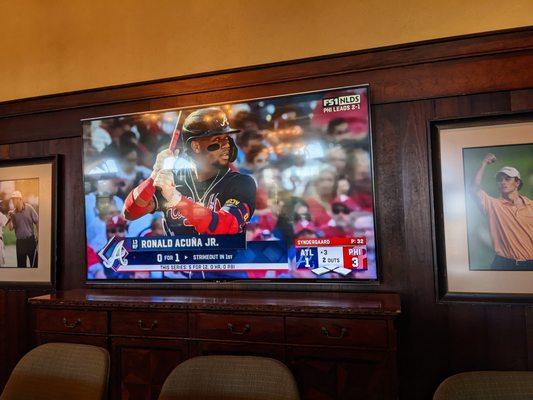 Watching the Braves at the Nineteen bar.