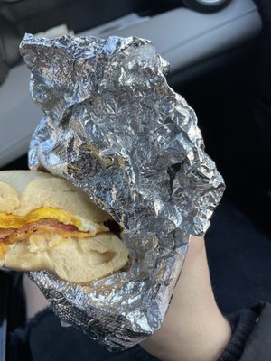 Bacon egg and cheese bagel