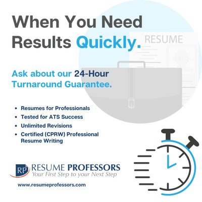 Do you need a resume now?  We can help.