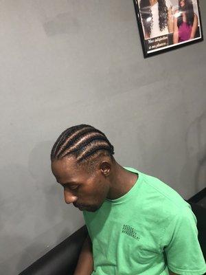 Man natural hair cornrows!