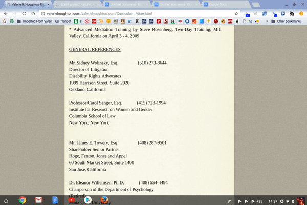 Ms. Houghton also listed as Judge Towery as a reference on her website.