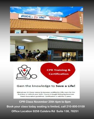 Salva una vida Save a life  We have a few spots available for our CPR class, call us for more info 2108005109