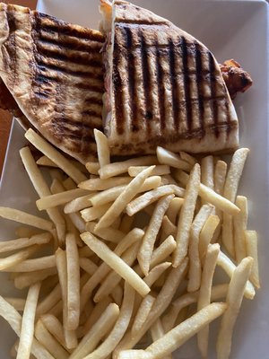 The Swiss Panini, French fries