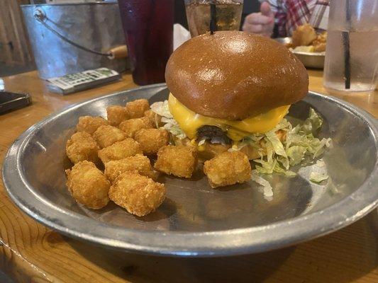 Burger and tots