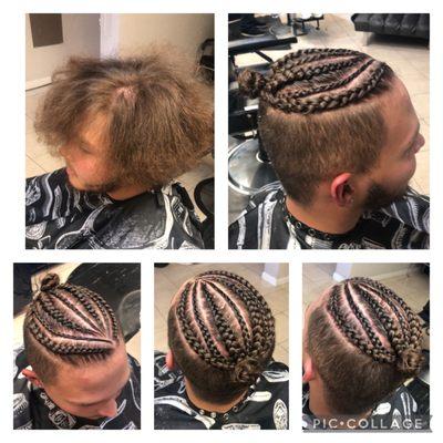 Before and after men cut n braids