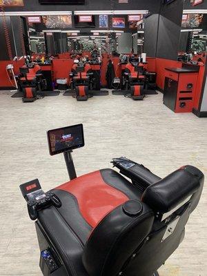 New patented gaming barber chairs