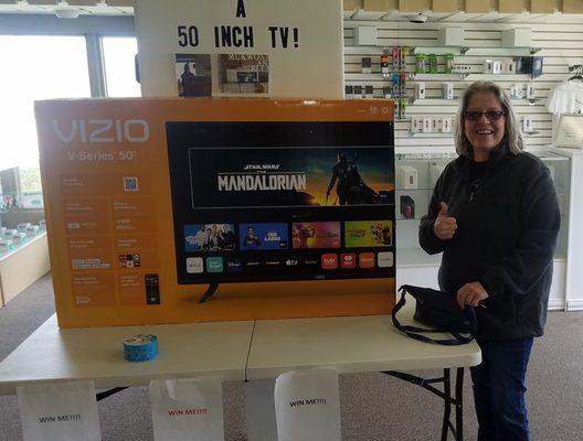 Our April 2022 TV Raffle Winner!!