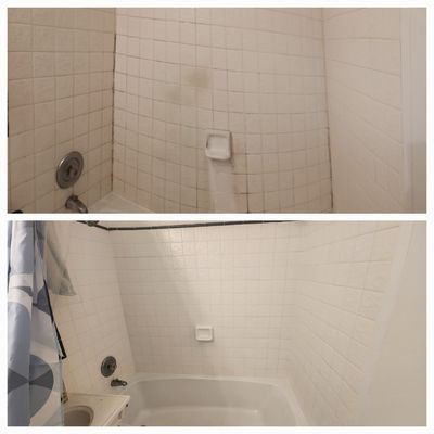 Shower walls clean & regrount