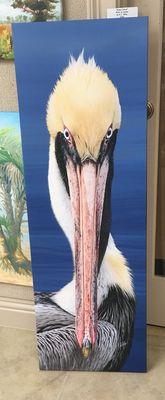 Brown pelican photo on canvas