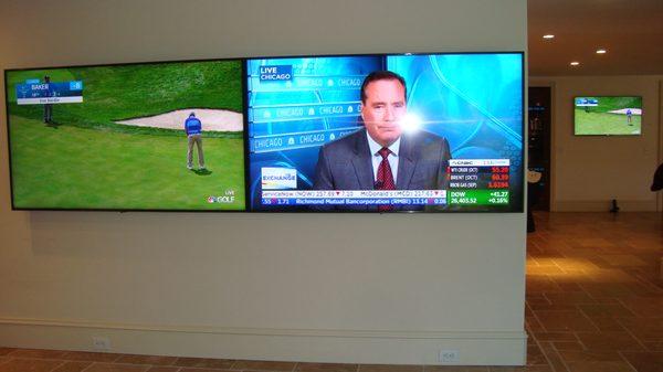 Dual 75" TV Setup, with Game Room TV in the distance.