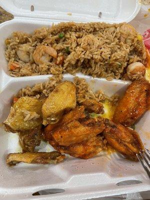 10 Wings ( Lemon Pepper / Medium ) Flats only  Shrimp Fried Rice $15