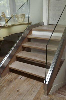 Custom milled Oak Stairs for a renovated home in Woodland Hills