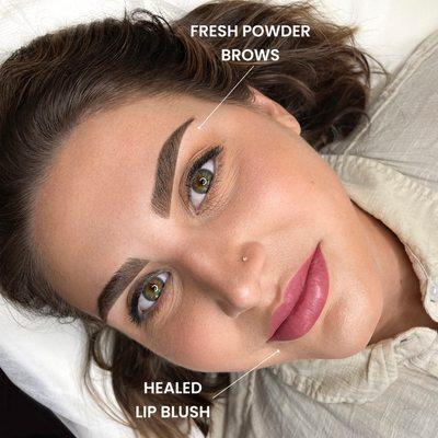 COMBO MAKEOVER Powder brows and lip blushing