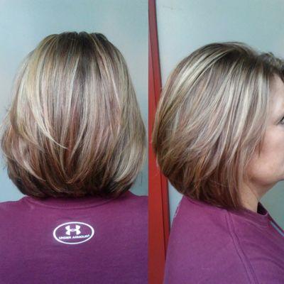 Modern bob with Classic aspects, Highlight/lowlight, and a couple other tricks to achieve this professional look.