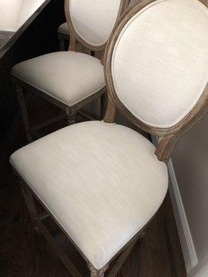 Kitchen stools AFTER they were cleaned. There was so many things on them and Eric got them right out!! They look brand new!