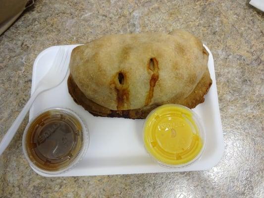 Pasty w/ gravy and hot cheese