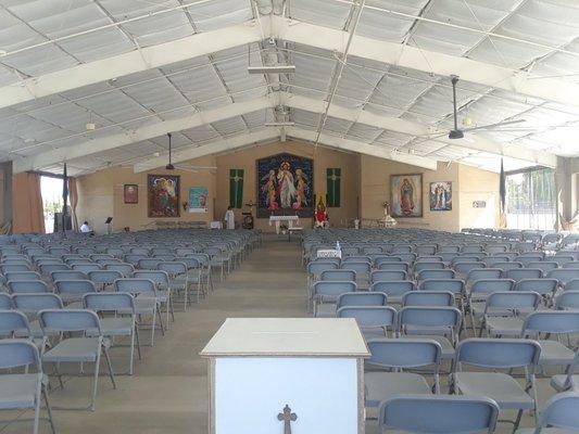 Set up for outdoor mass