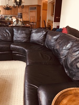 Classic Leather couch made beautiful again by Steve...