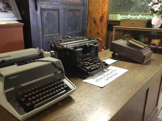 Typewriters inside the museum.