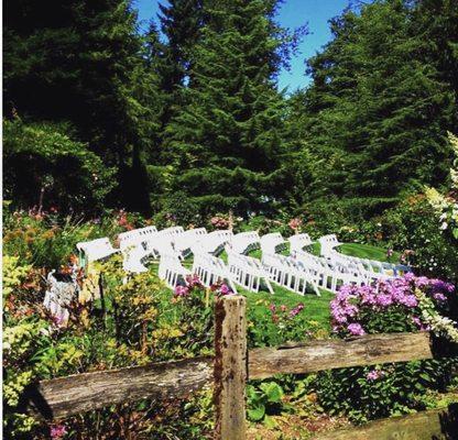 The Garden Gazebo area is lush with color and romance.