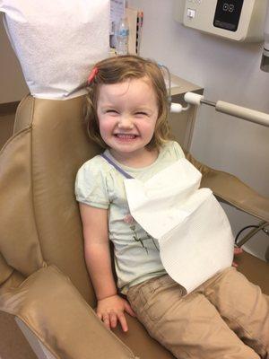 Who smiles that big at the Dentist?!