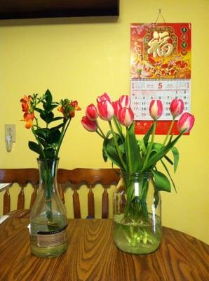 Unpacked flowers for the Mom & Grandma