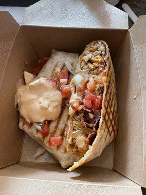 Cajun cauliflower Crunchwrap supreme