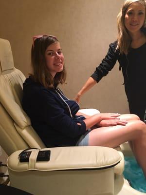 Her first mani/pedi!