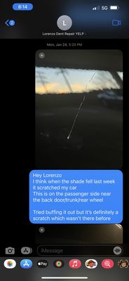 Communication with Lorenzo explaining the damage caused