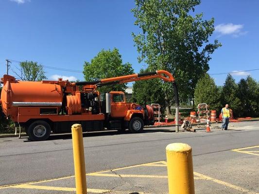 Repair of 8" water line & 6" sewer line cleanouts for a commercial plaza in Latham NY Great Job Rob, Rich & Matt! Plumbing today Inc.