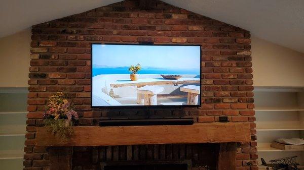 We offer fireplace TV Installations including brick, stone, and more.