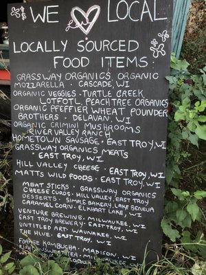 Locally sourced ingredients.