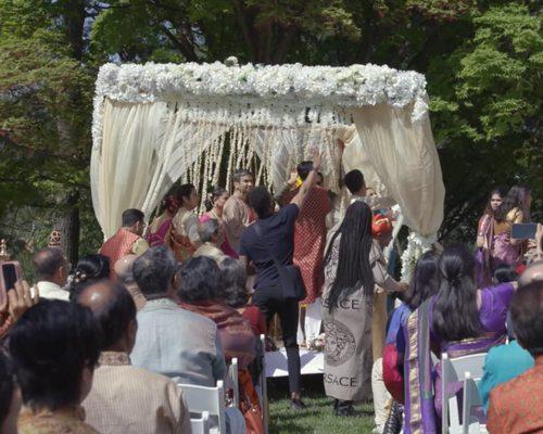 The mandap falling over