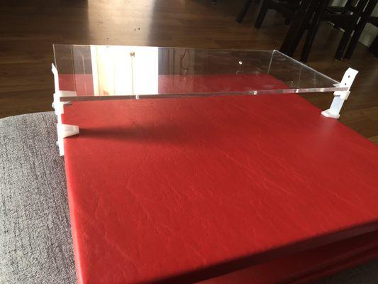 Great job wrapping my display boards with red vinyl