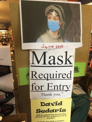 Signage during the pandemic (Jane Austen  every other author ever)