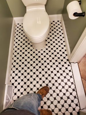 Bathroom tile floor install