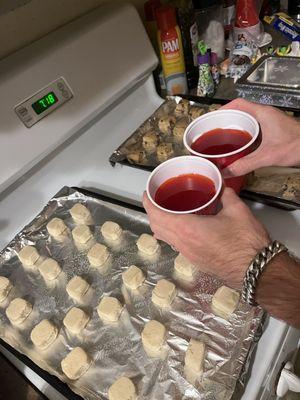 Blood Red Juice (Fruit Punch); & Cookies