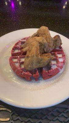 Chicken & Red Velvet Waffles