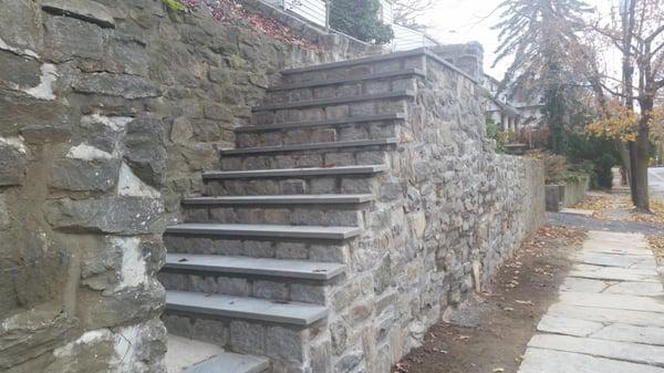 Rebuilt wall in Yonkers New York