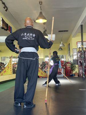 Purple Sash & Learning Long Staff! Northern Shaolin Eagle Claw Kung-Fu in Pasadena CA.