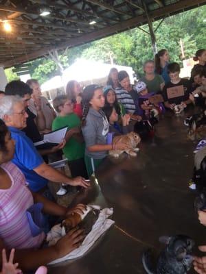 Dr. Skipton judging the Pet Show at the Damascus Community Fair.