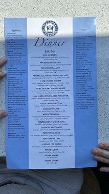 Dinner Menu